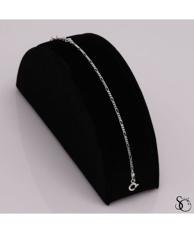 925 Sterling Silver 050 Figaro Link Bracelet 6 - 10 Inches