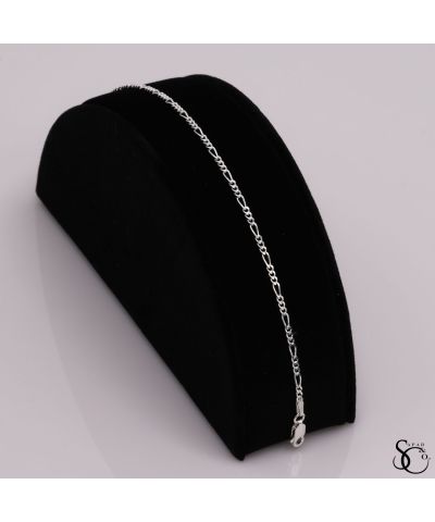 925 Sterling Silver 060 Figaro Link Bracelet 7 - 9 Inches