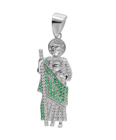 925 Sterling Silver Saint Jude Pendant Charm