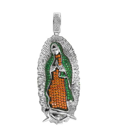 925 Sterling Silver Our Lady of Guadalupe Virgin Mary Pendant Charm