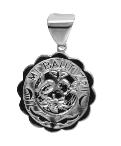 925 Sterling Silver Mi Bautizo Pendant Charm