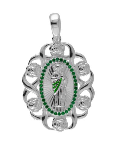 925 Sterling Silver Saint Jude Pendant Charm