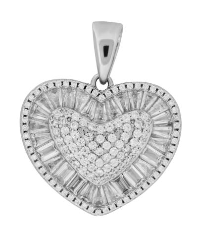 925 Sterling Silver Heart Pendant Charm