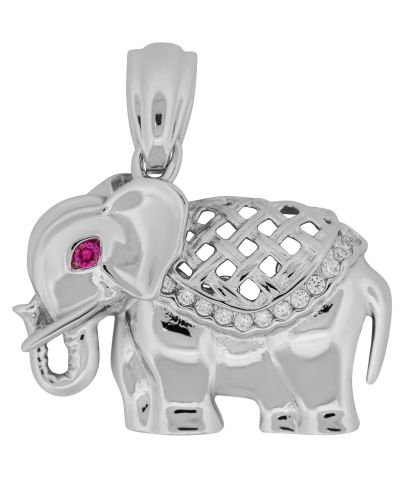 925 Sterling Silver Elephant Pendant Charm