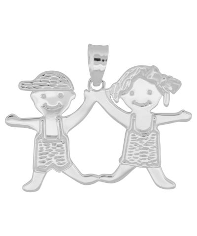 925 Sterling Silver Twins Pendant Charm