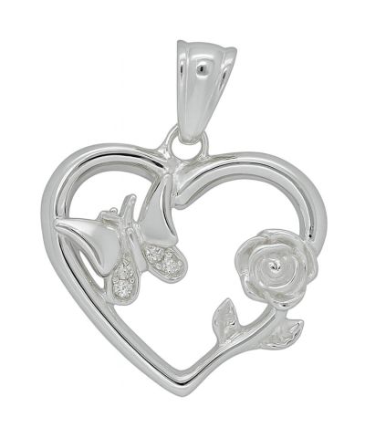 925 Sterling Silver Heart Pendant Charm